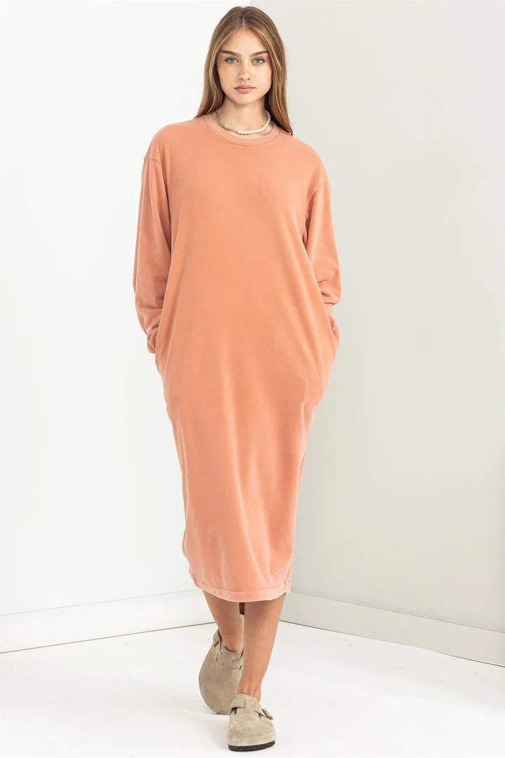 Sweater dress in Baked Clay