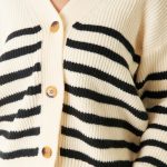 Striped Cardigan in Black/Cream