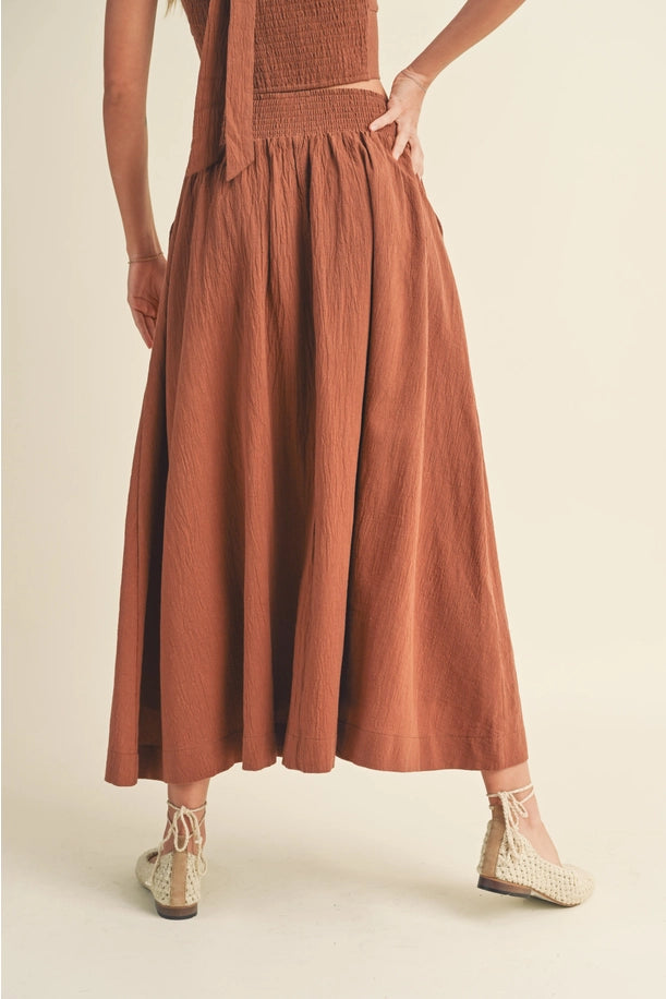 Button Down Maxi Skirt IN Toffee