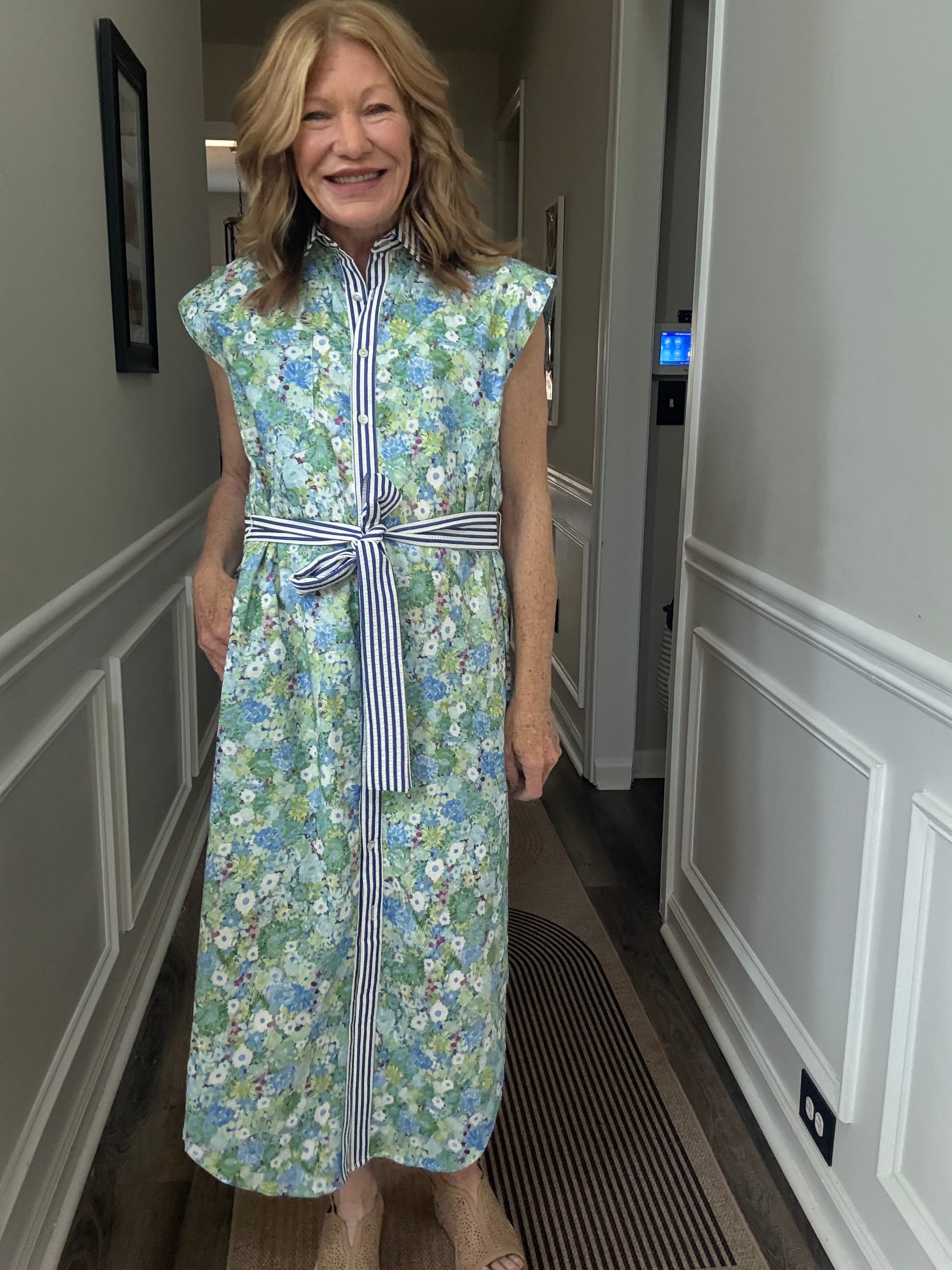 Sleeveless Mixed Pattern Dress