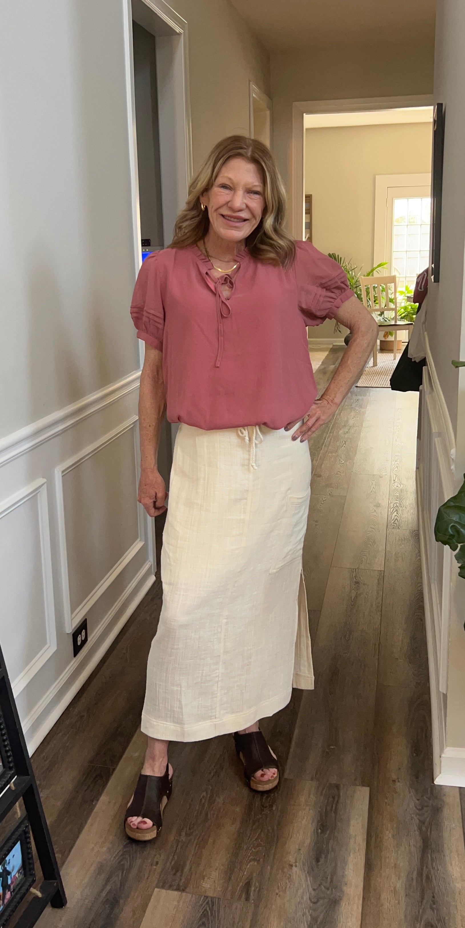 Tie Front Blouse in Mauve