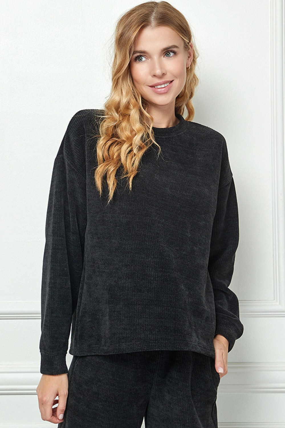 Chenille Top in Black