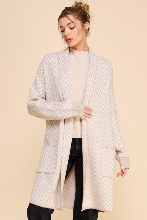 Heathered Chevron Cardigan