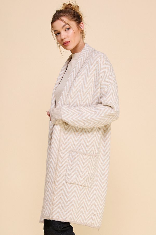 Heathered Chevron Cardigan