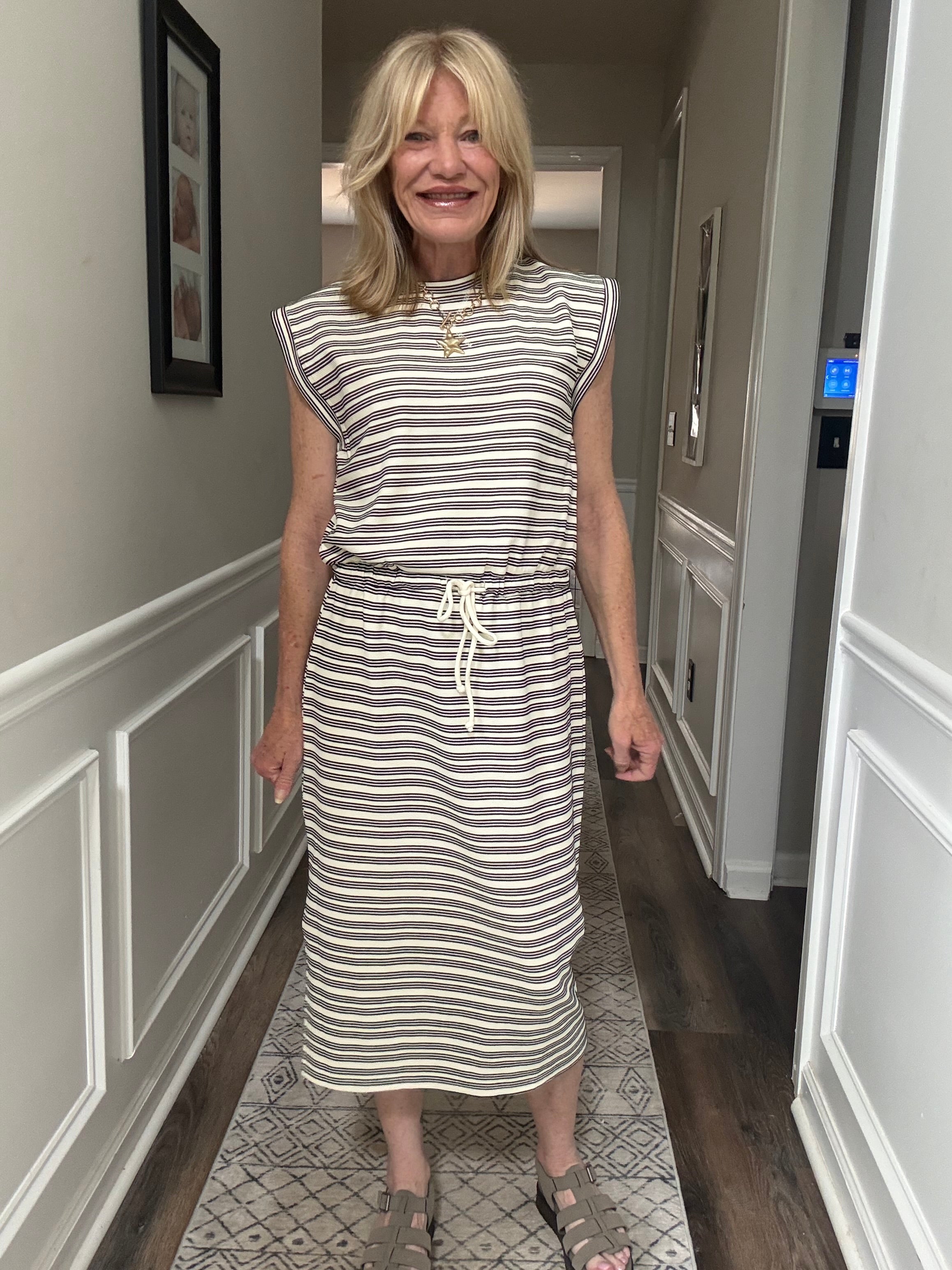 Stripe Midi Dress