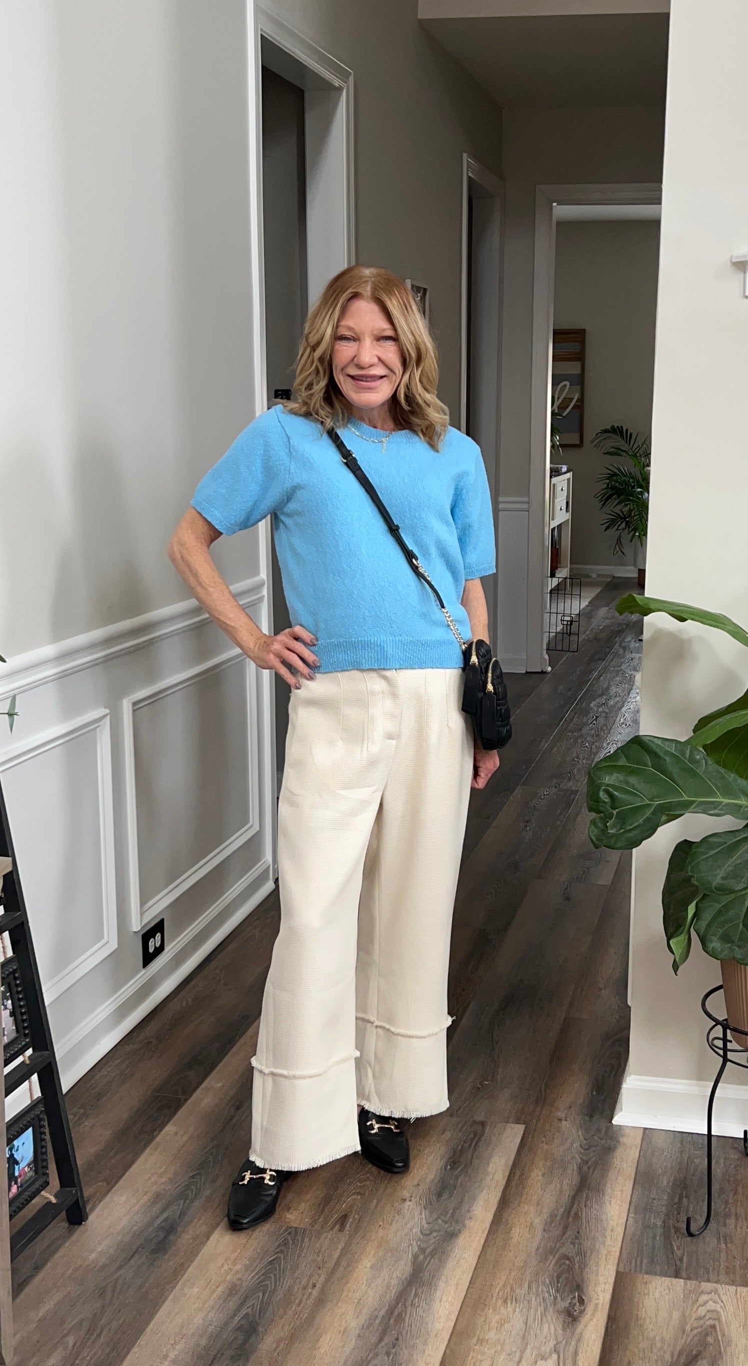 Knit Cotton Crew in Sky Blue