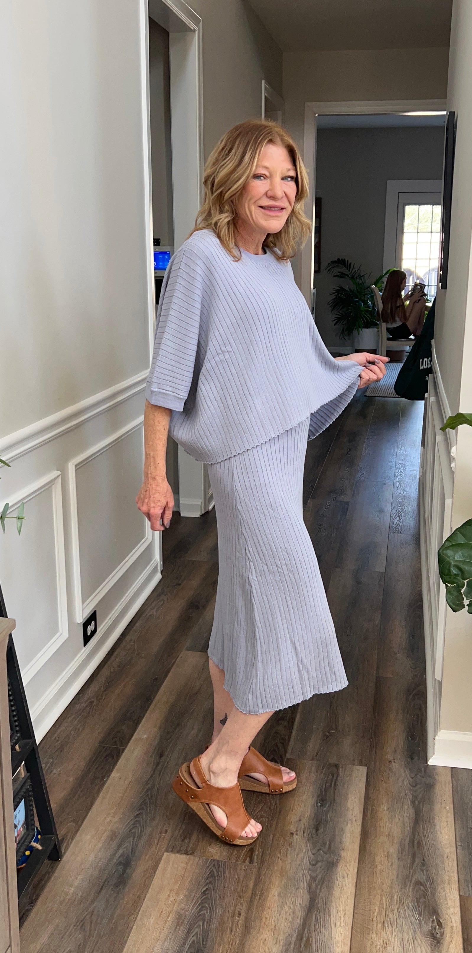Tank Dress Set in Blue Grey
