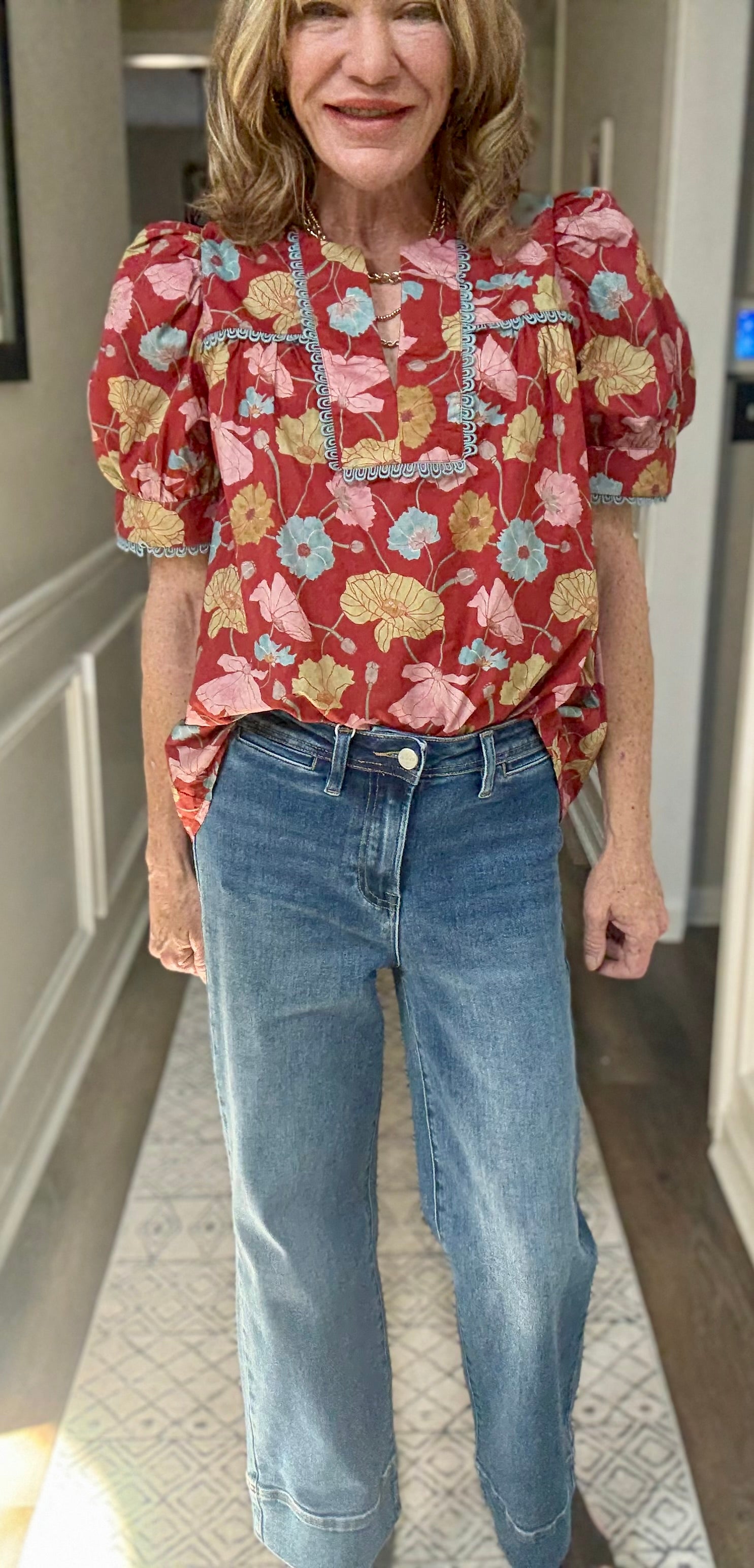 Floral Puff Sleeve Top