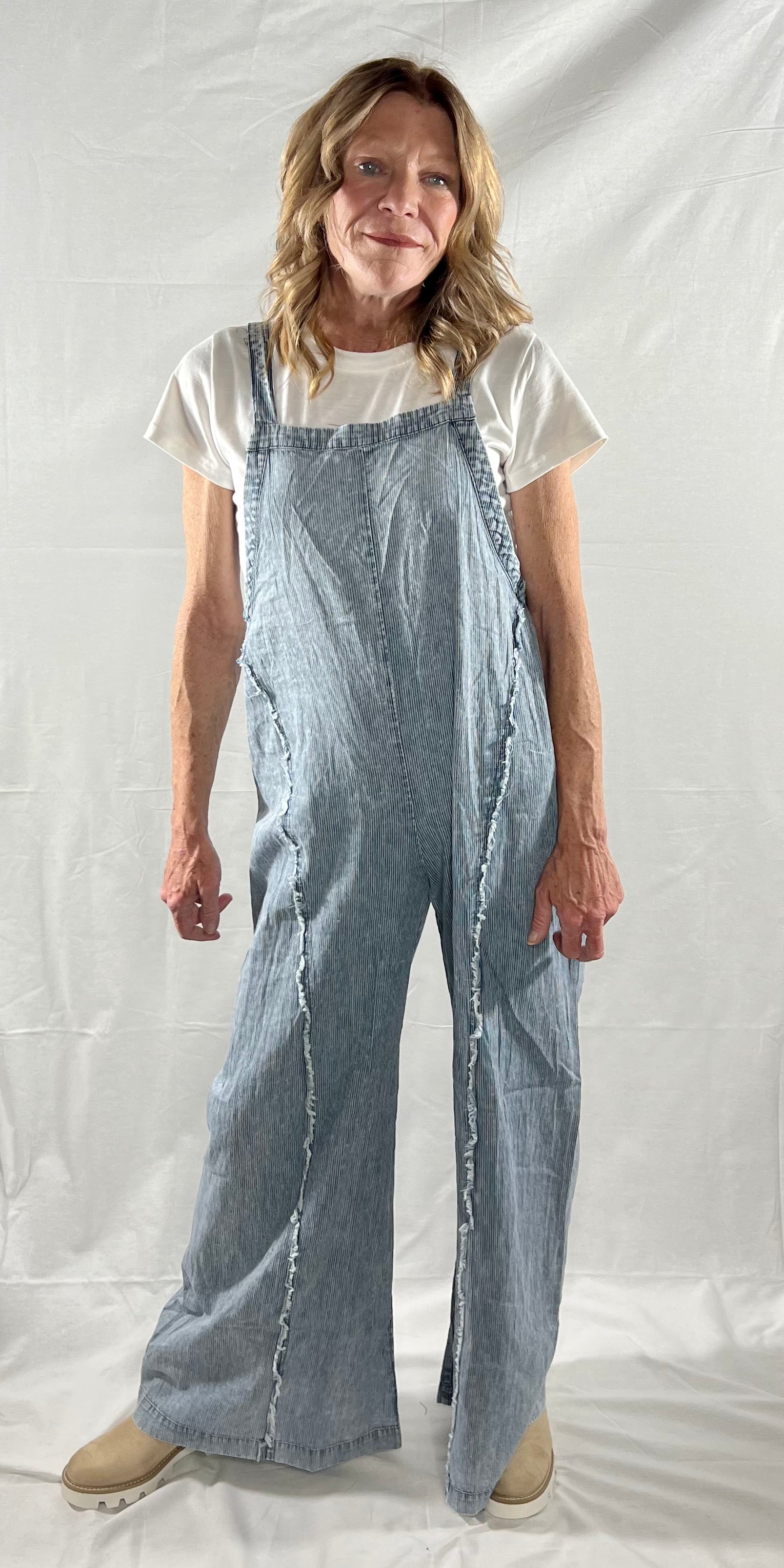 Stonewashed Pinstriped Jumpsuit