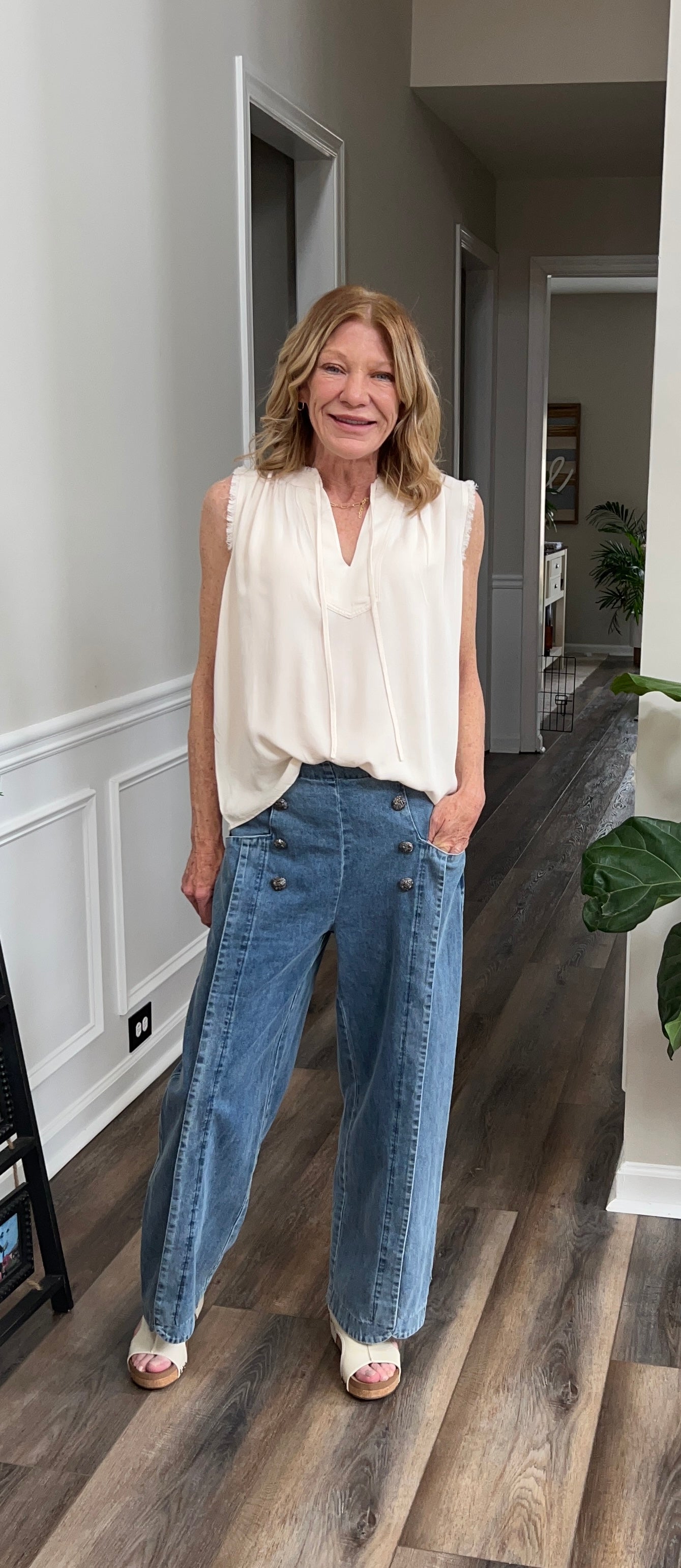 Sailor Button Detail Jeans