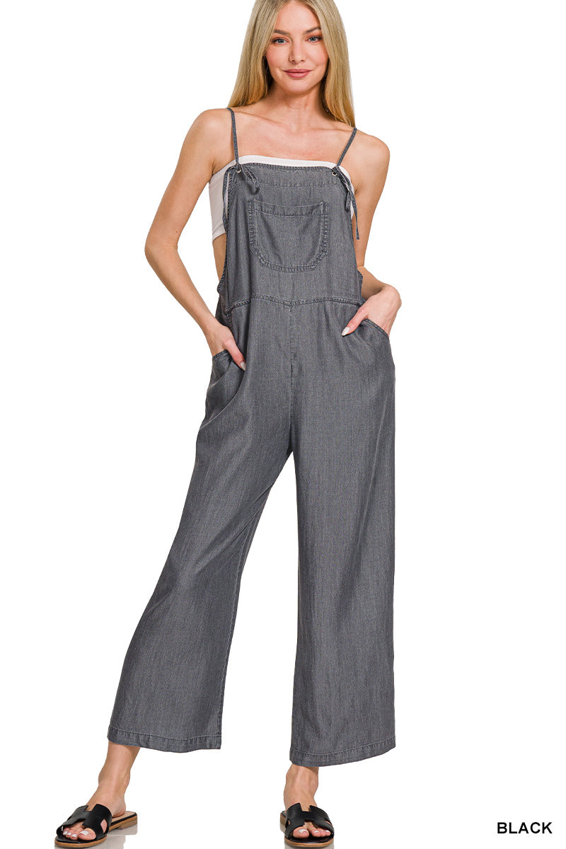 Washed Overalls in Black