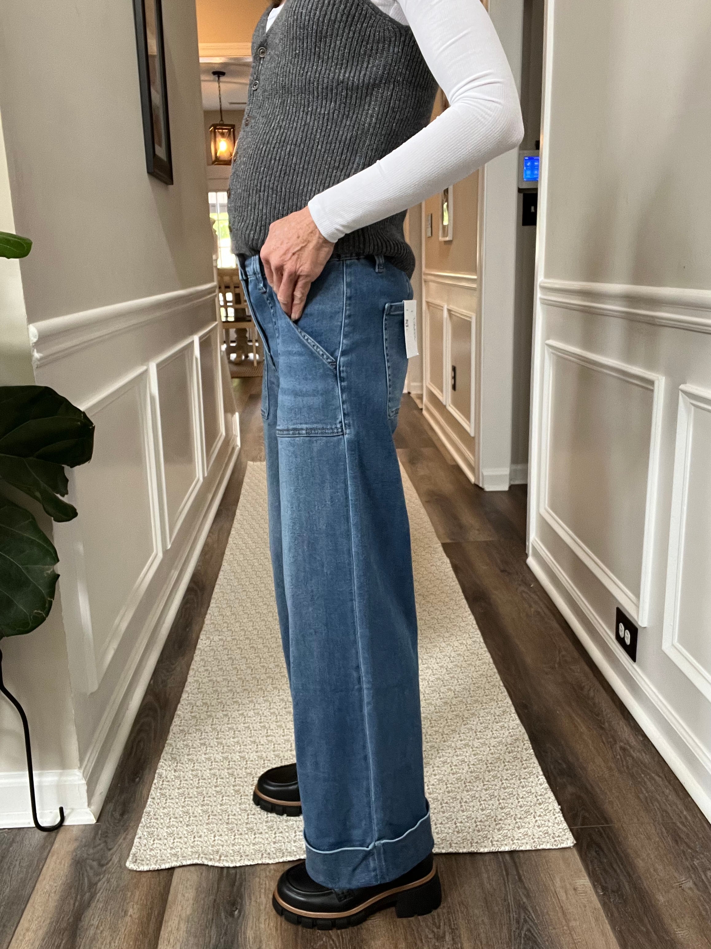 Vervet High Rise Baggy Wide Leg Jeans