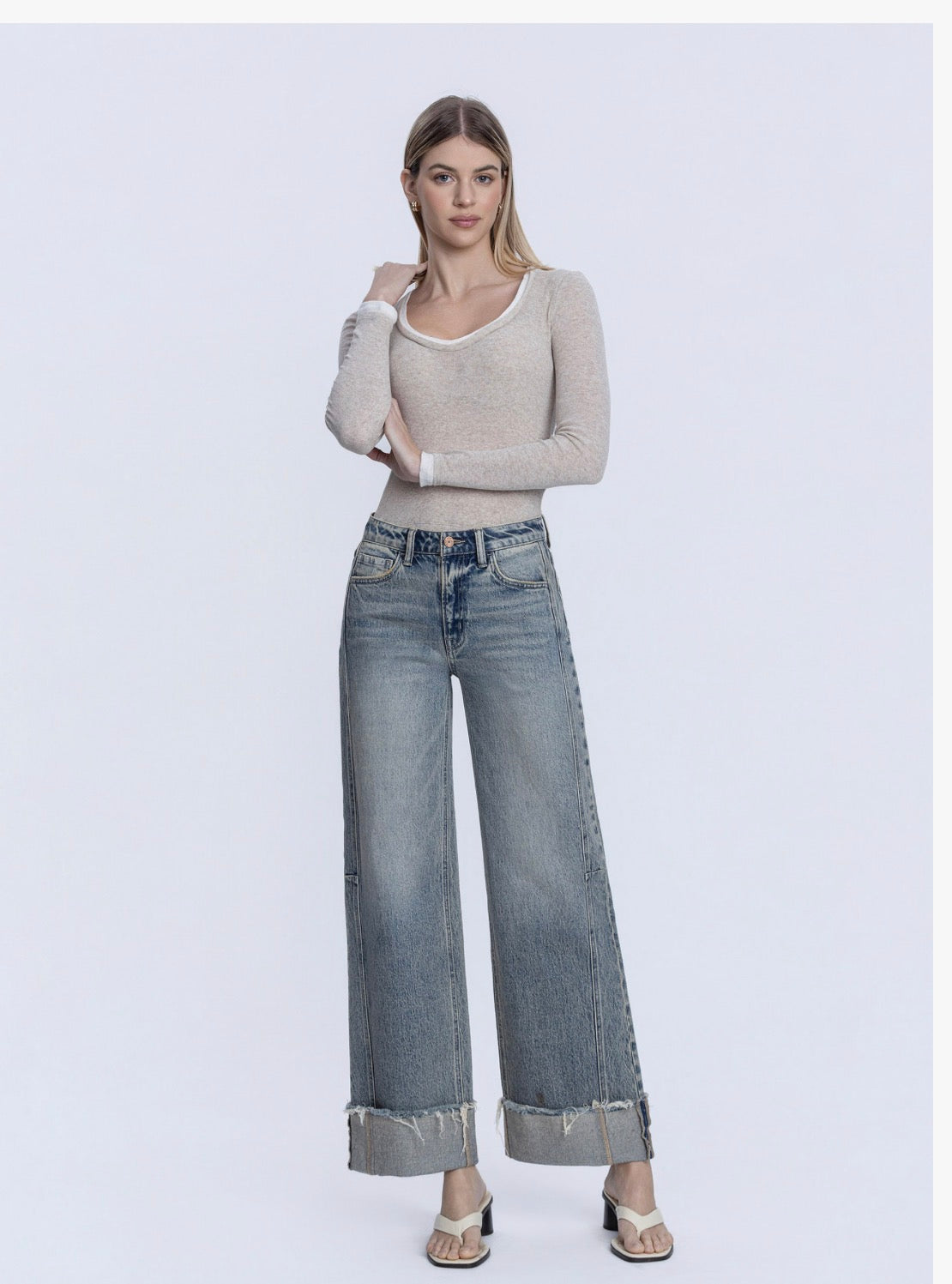 Vervet Tinted Wash Wide Leg Jeans