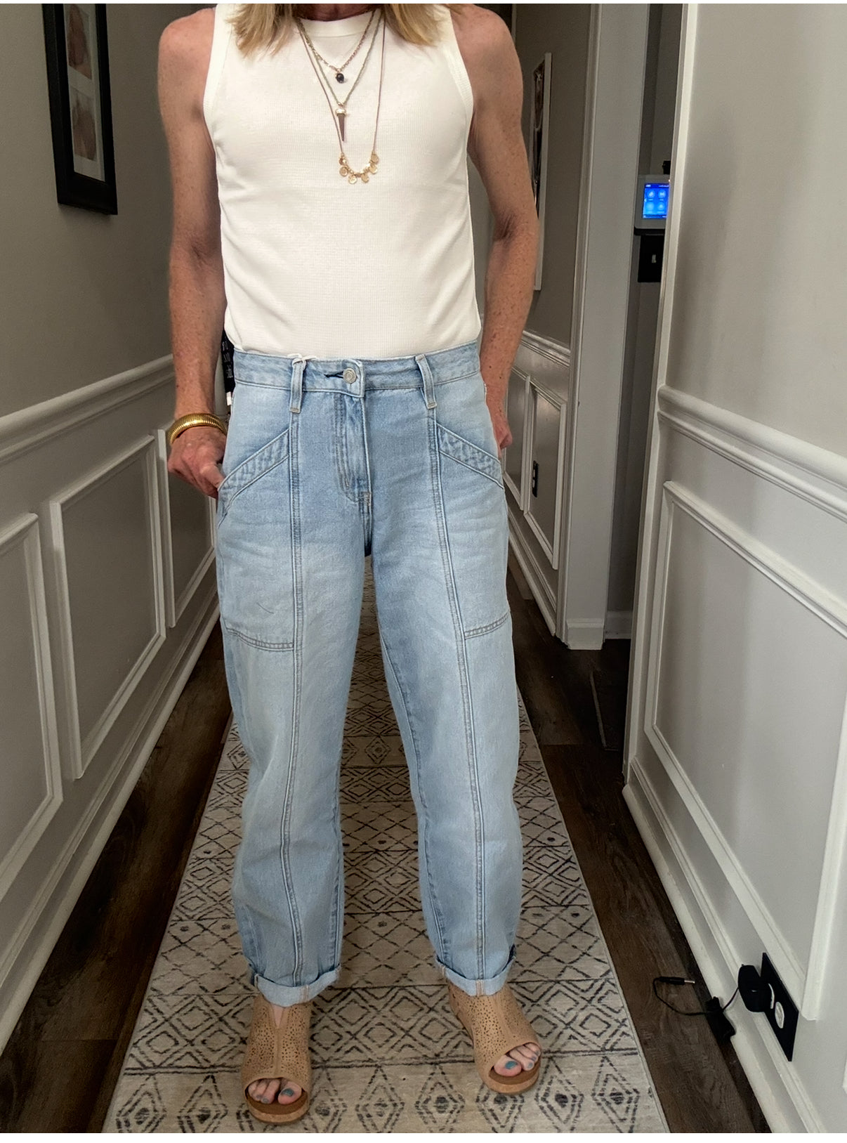 Vervet High Rise Cuffed Ankle Barrel Jeans