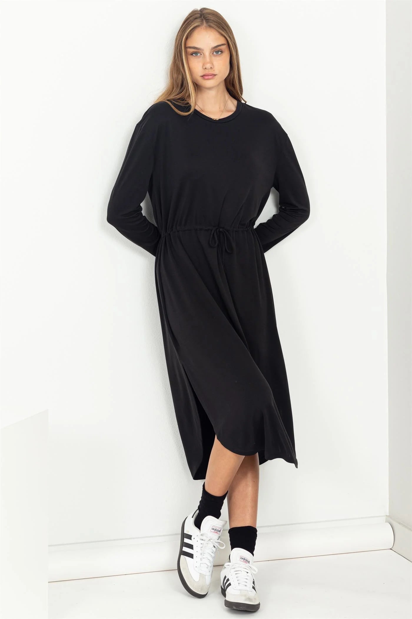 Drawstring Midi Dress