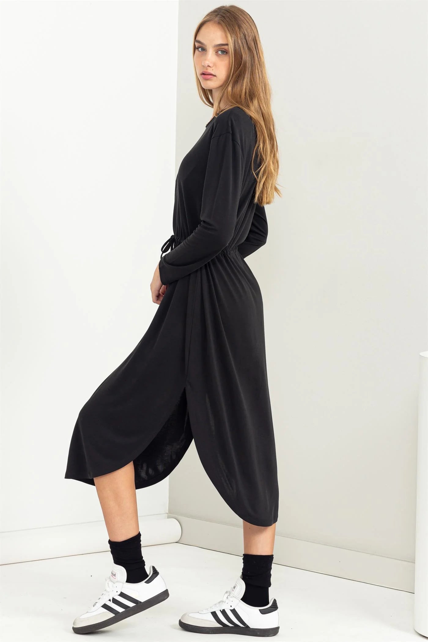 Drawstring Midi Dress