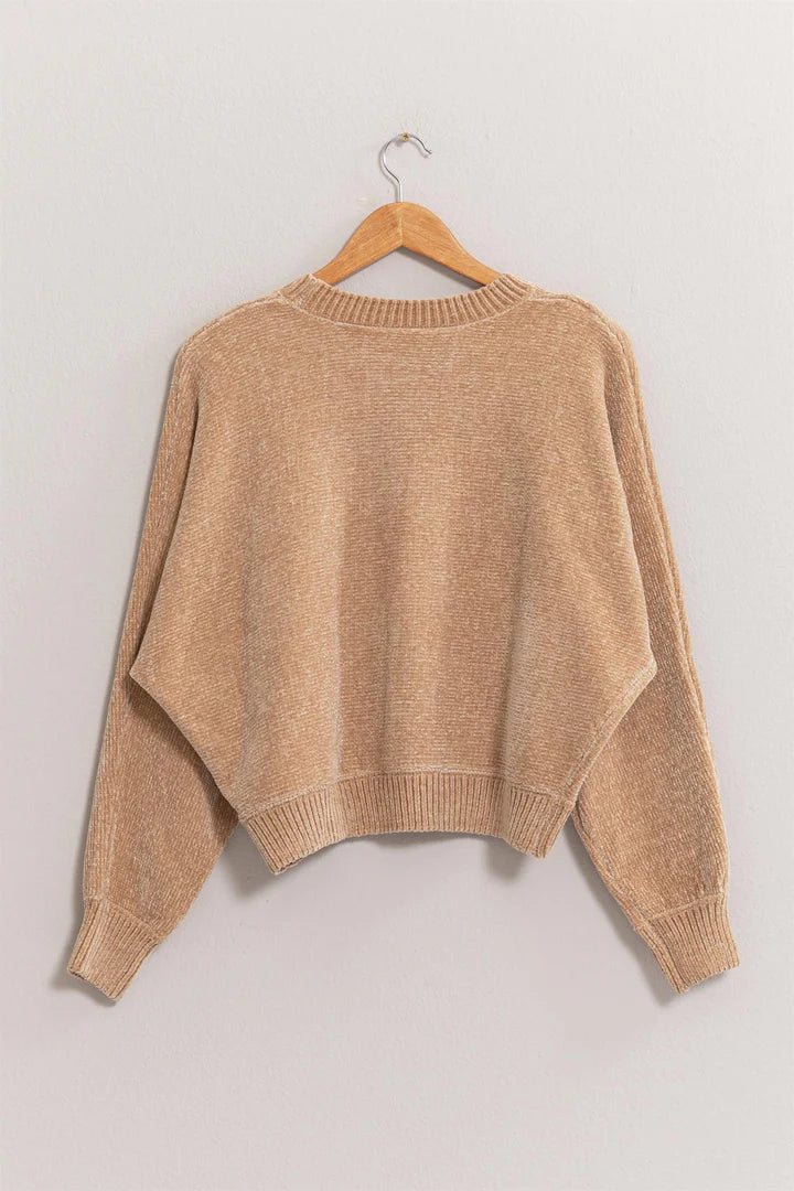 Long sleeve Cozy Sweater in Taupe