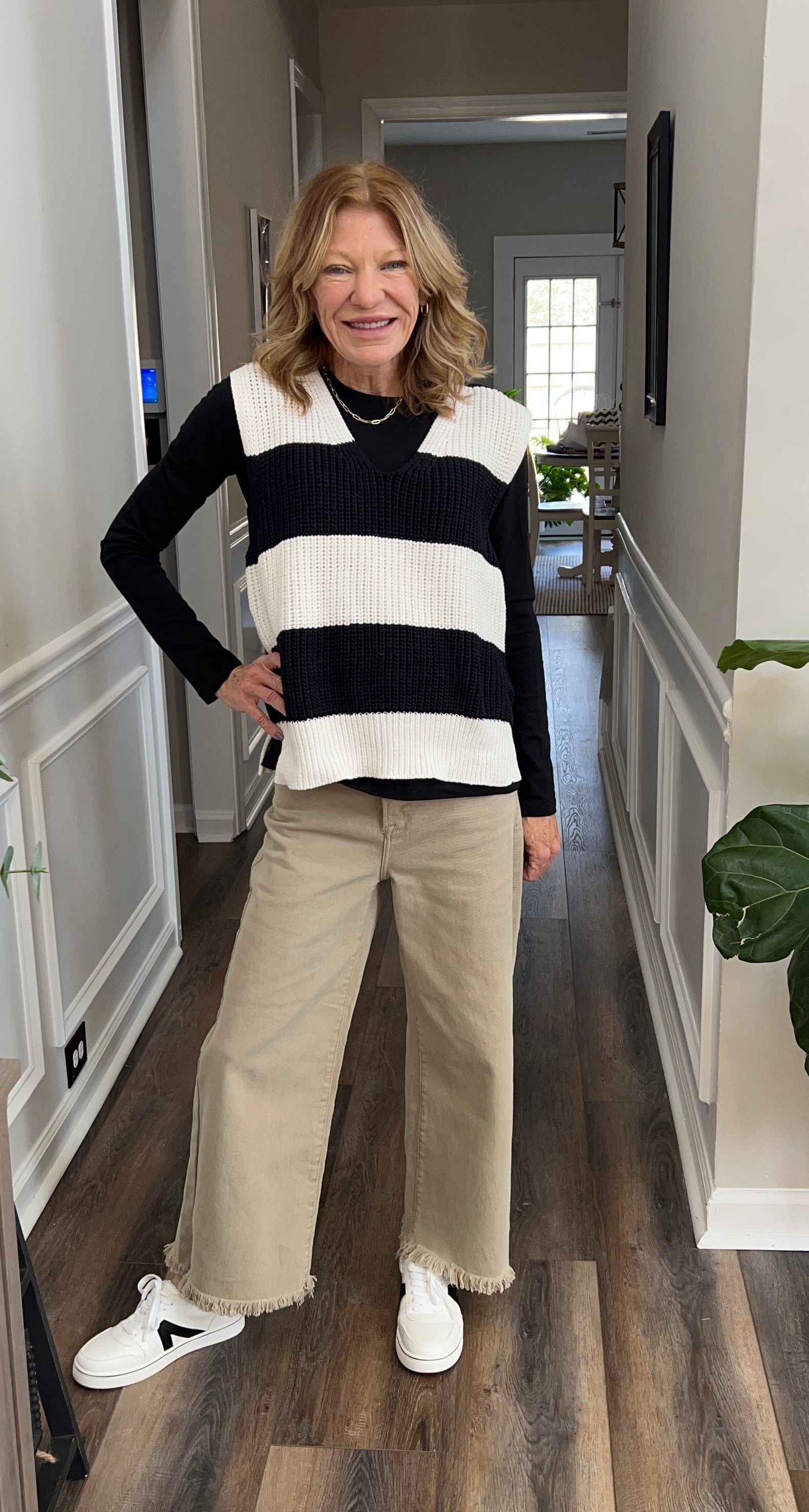 Striped Knit Oversized vest