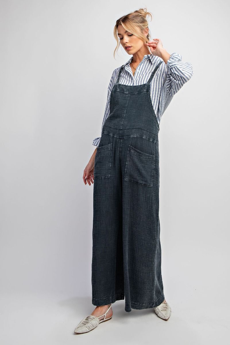 Faded Denim Jumper in Plus size