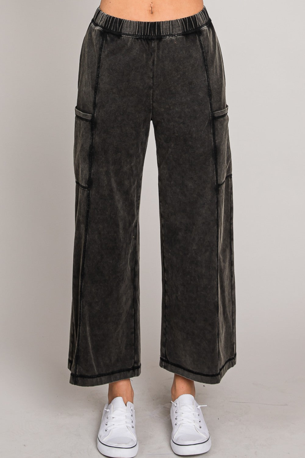 Wide Leg Pants with Stitch detail