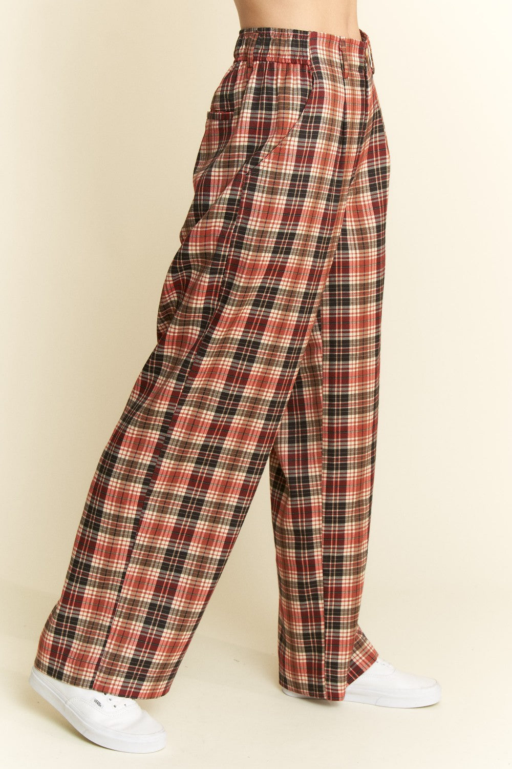 Plaid Pleated Pants