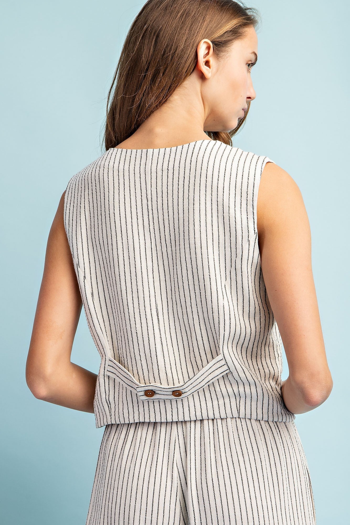 Pinstriped Button Down Vest