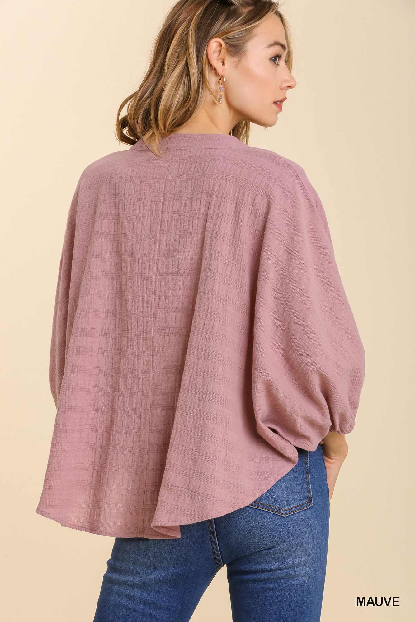 Dolman top in mauve