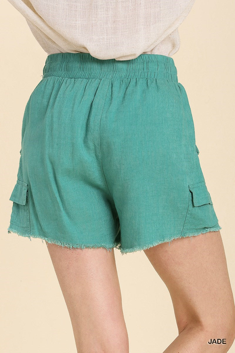 Linen Blend with Front Tie in Teal