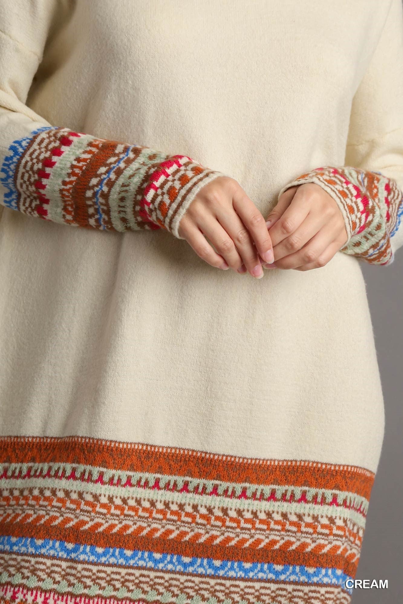 Turtleneck Dress with Stitch Detail