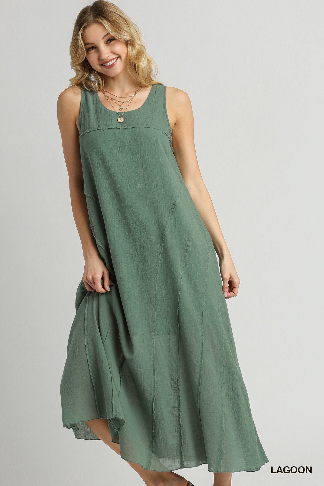 Tank Maxi Dress with cut edge design Tank Maxi Dress with cut edge design