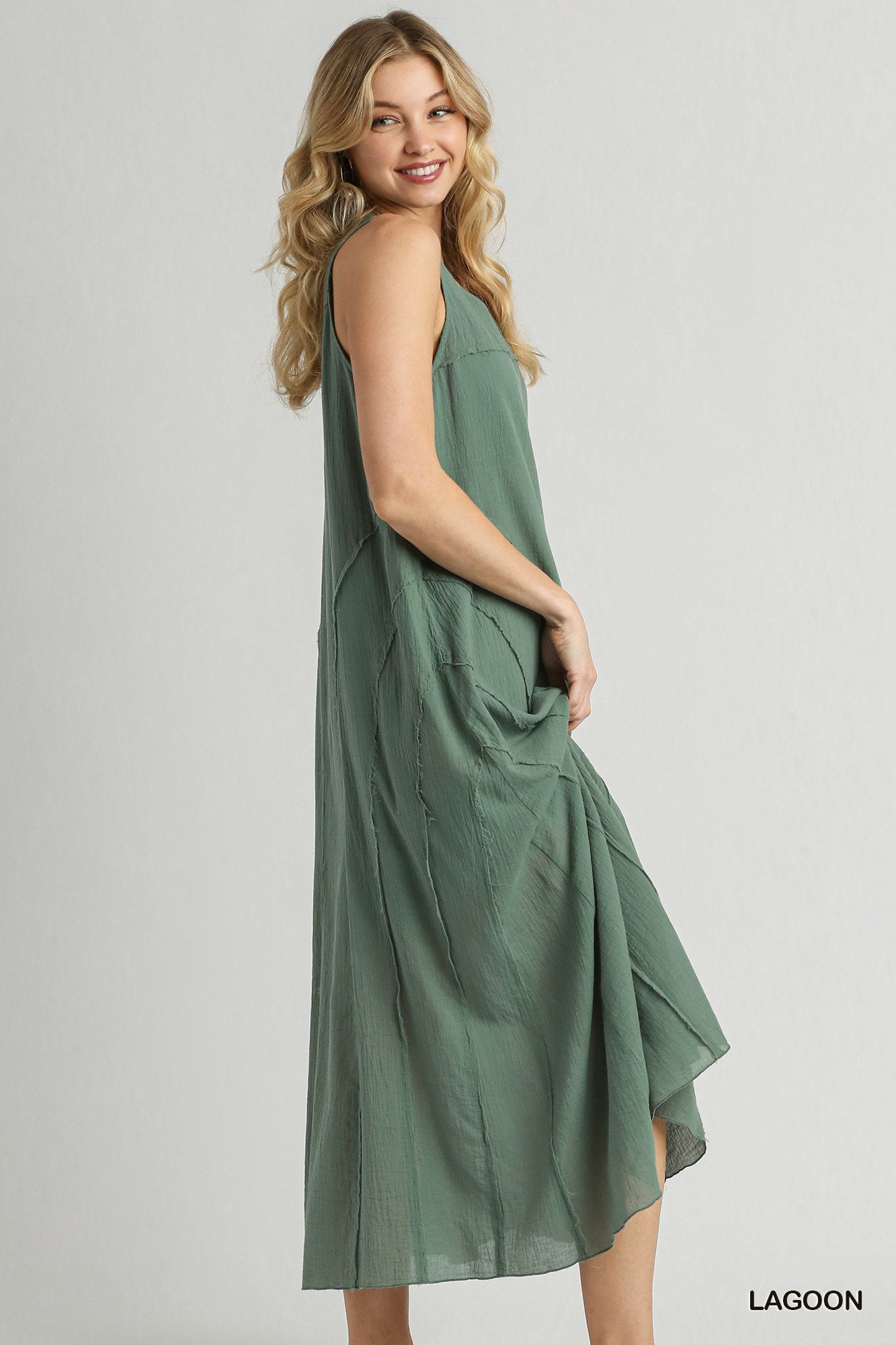 Tank Maxi Dress with cut edge design