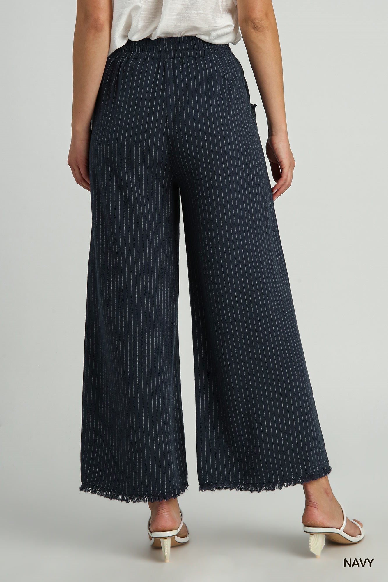 Stripe Linen Wide Leg Pants in Two Colors