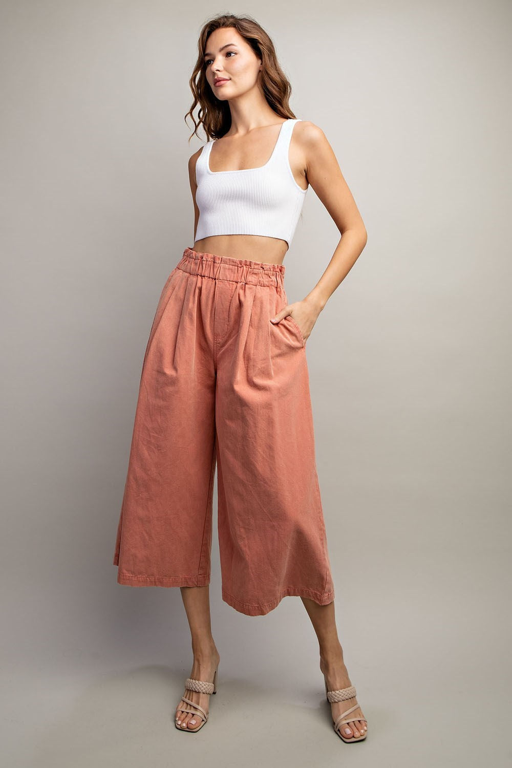 Cropped Pants in Smoky Salmon