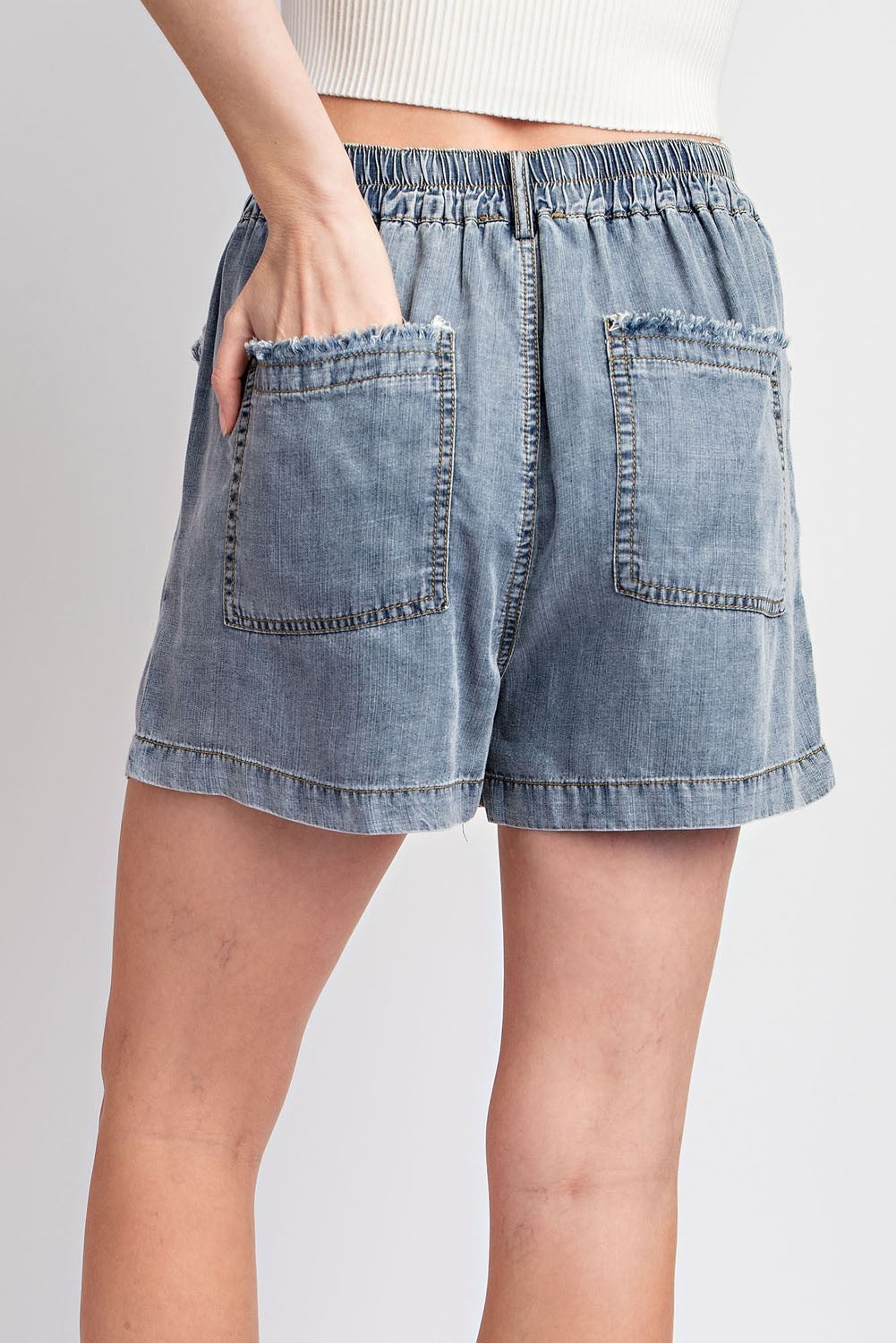 Stone Washed Denim shorts
