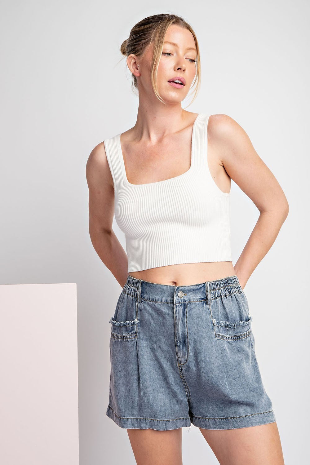 Stone Washed Denim shorts