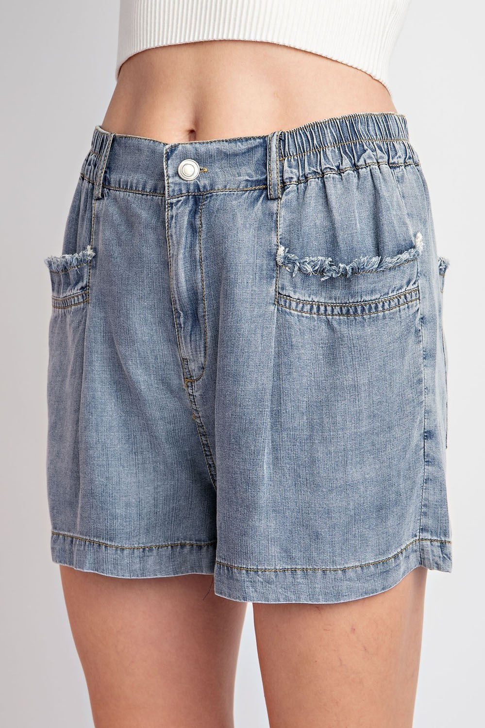 Stone Washed Denim shorts