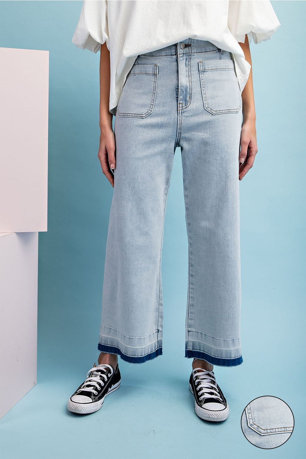 Mineral Washed Cropped Pants