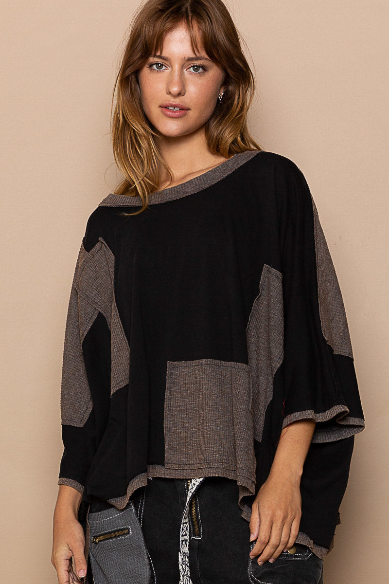 Colorblock Patch Work Top