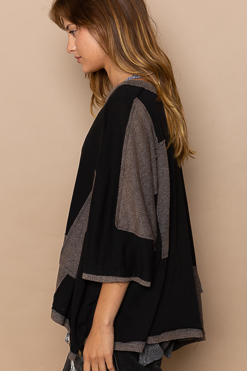 Colorblock Patch Work Top