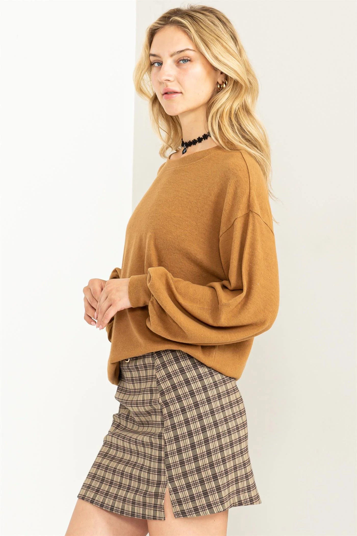 The Bailey Sweatshirt in Pale Brown