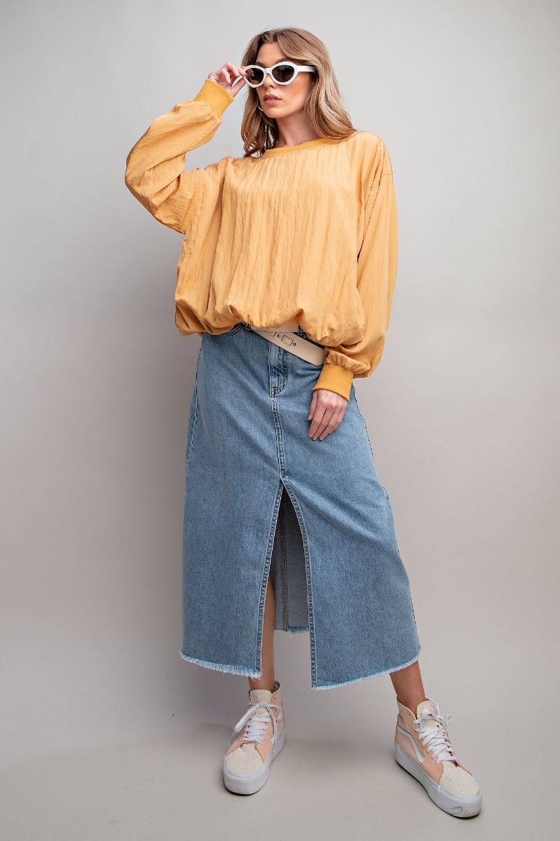 Parachute Woven Top in Straw