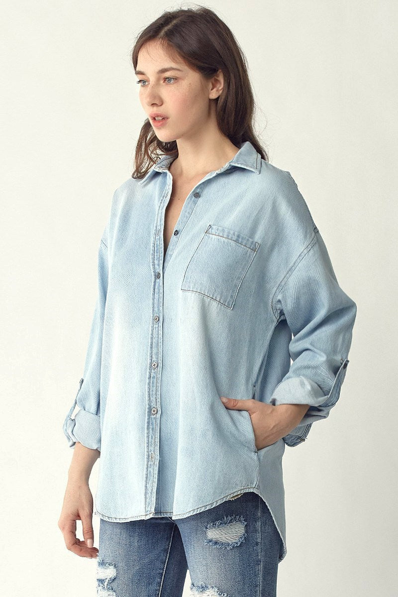 Light Washed Denim Top