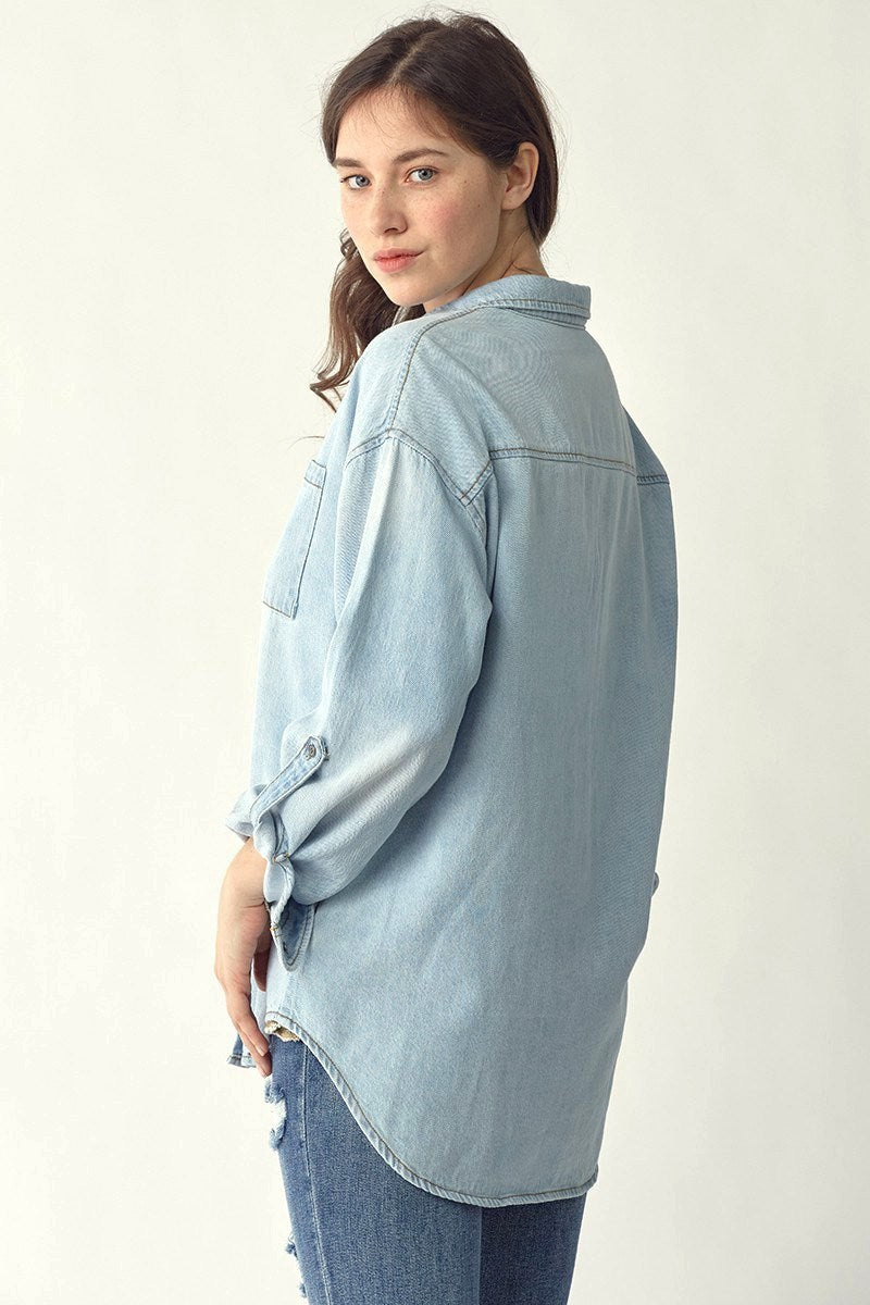Light Washed Denim Top