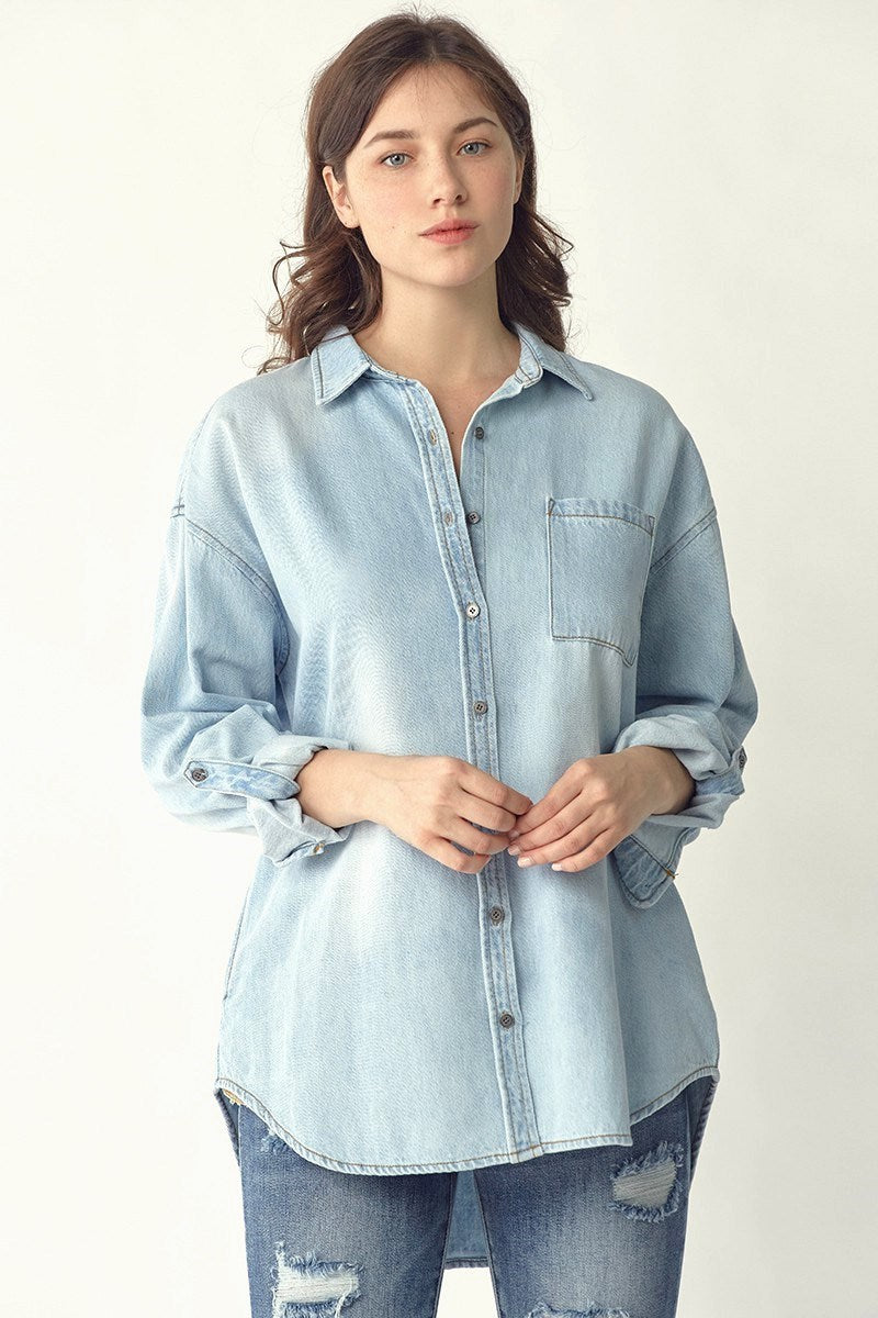 Light Washed Denim Top
