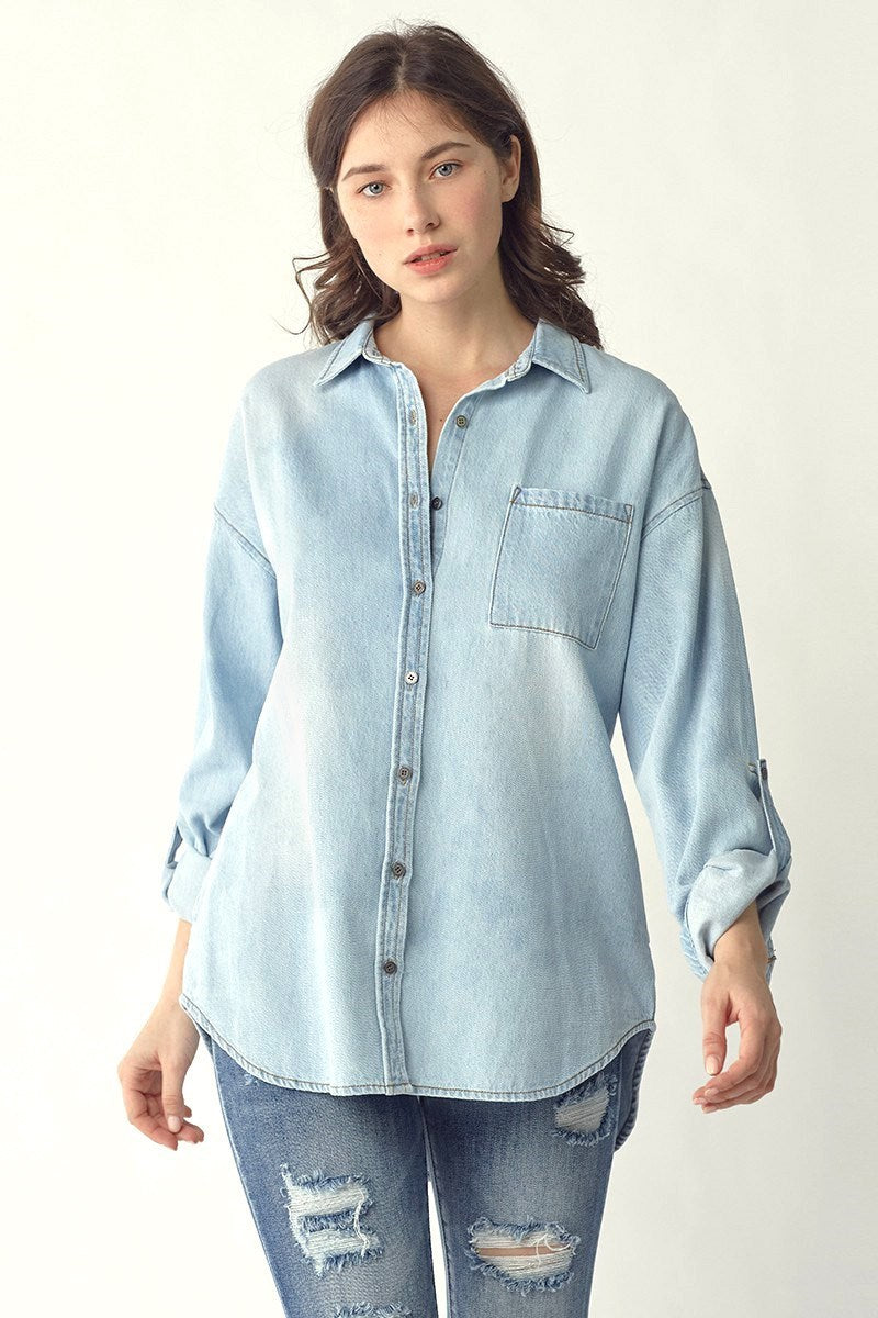 Light Washed Denim Top
