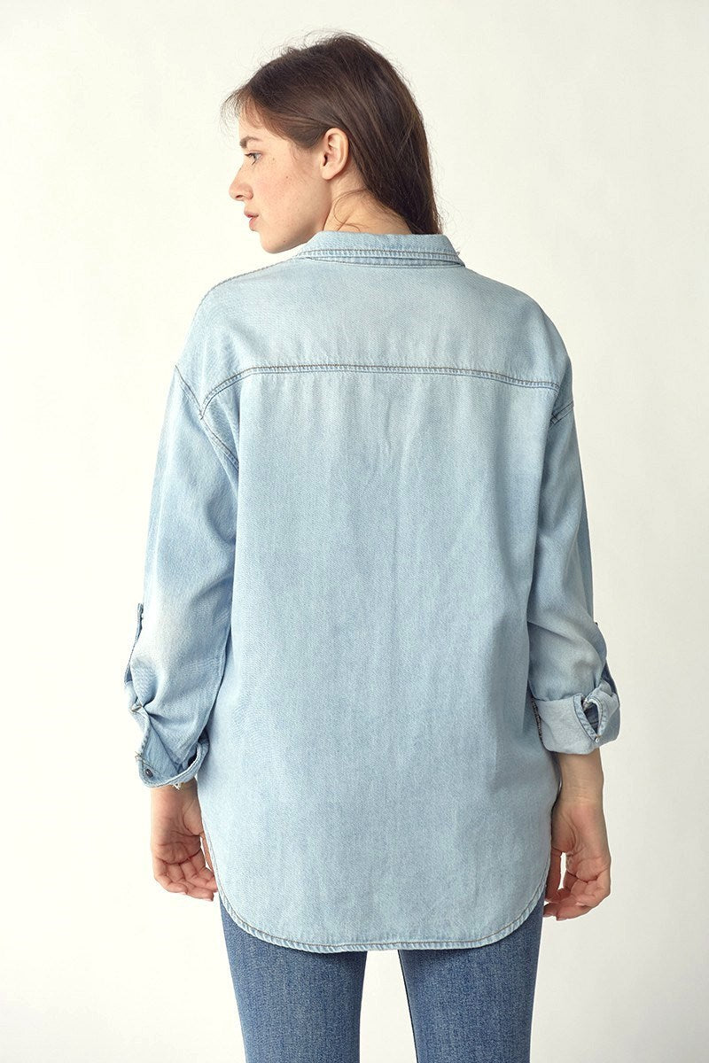 Light Washed Denim Top