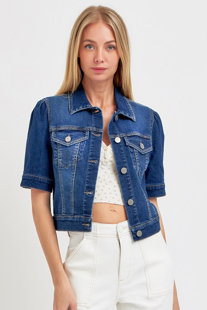 Puff Sleeve Crop Jacket