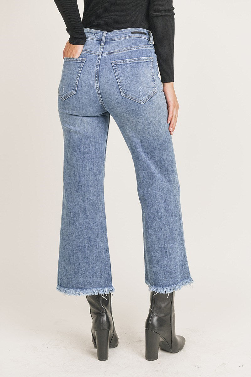 Risen's High Rise Frayed Ankle jeans