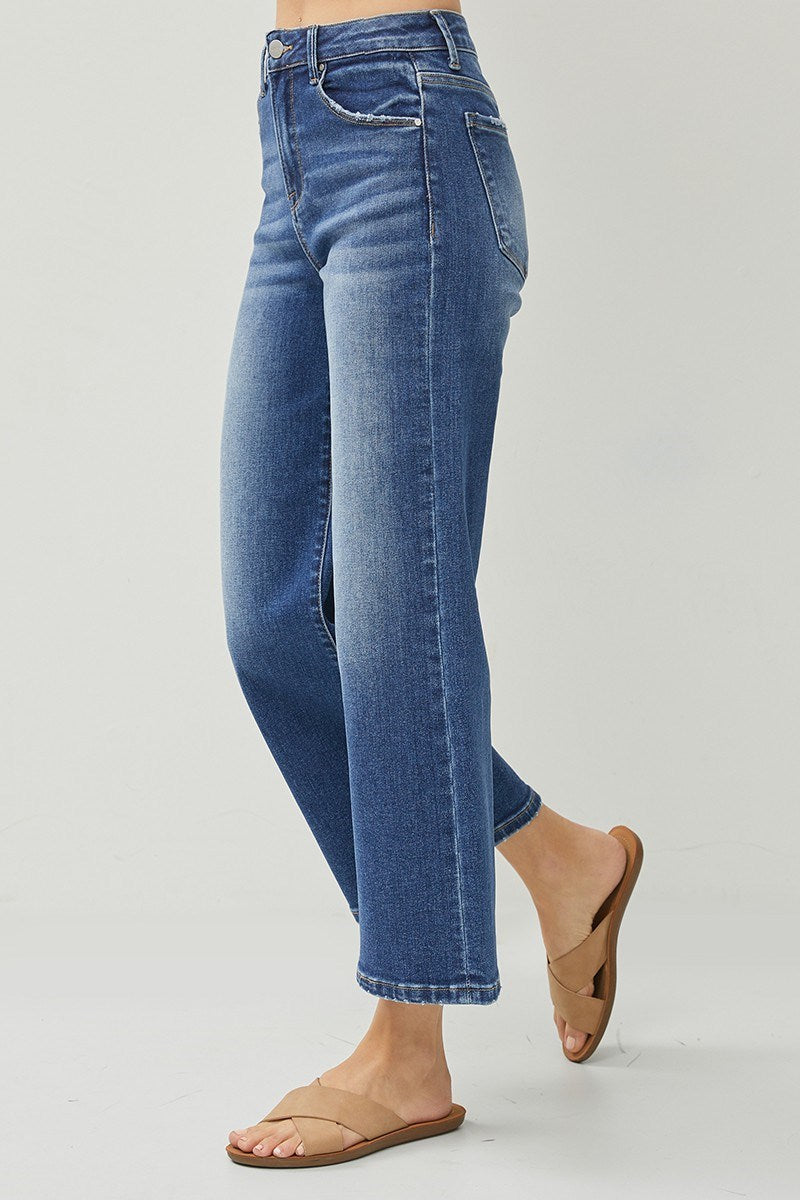 Risen Brand High Rise wide leg crop Jeans