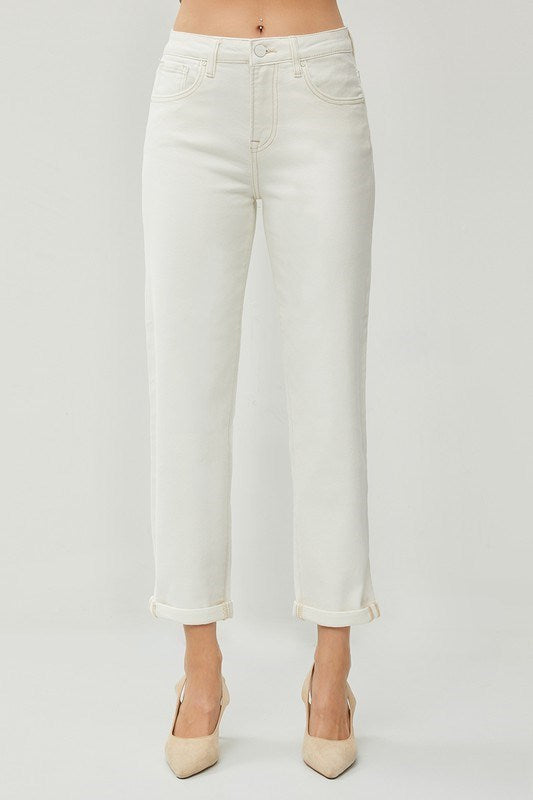 High Rise Boyfriend Denim in Stone by Risen